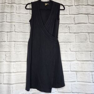 Athleta Black Sleevelesss Wrap Dress Womens Small knit stretch Athleisure 46295